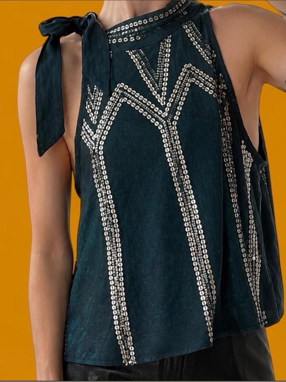 Free People Glitter City Sequin Halter Top, size small